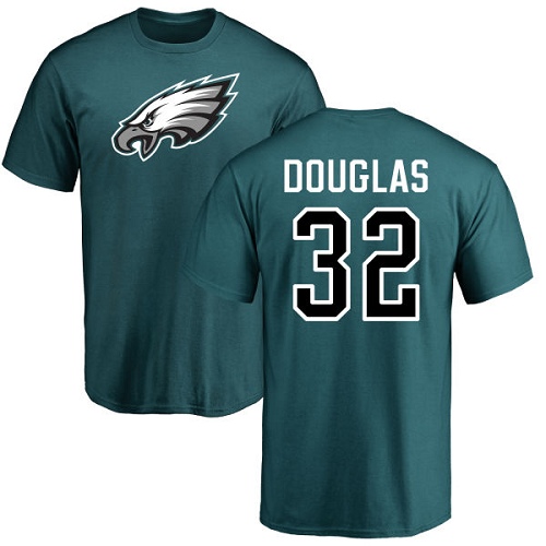 Men Philadelphia Eagles #32 Rasul Douglas Green Name and Number Logo NFL T Shirt->philadelphia eagles->NFL Jersey